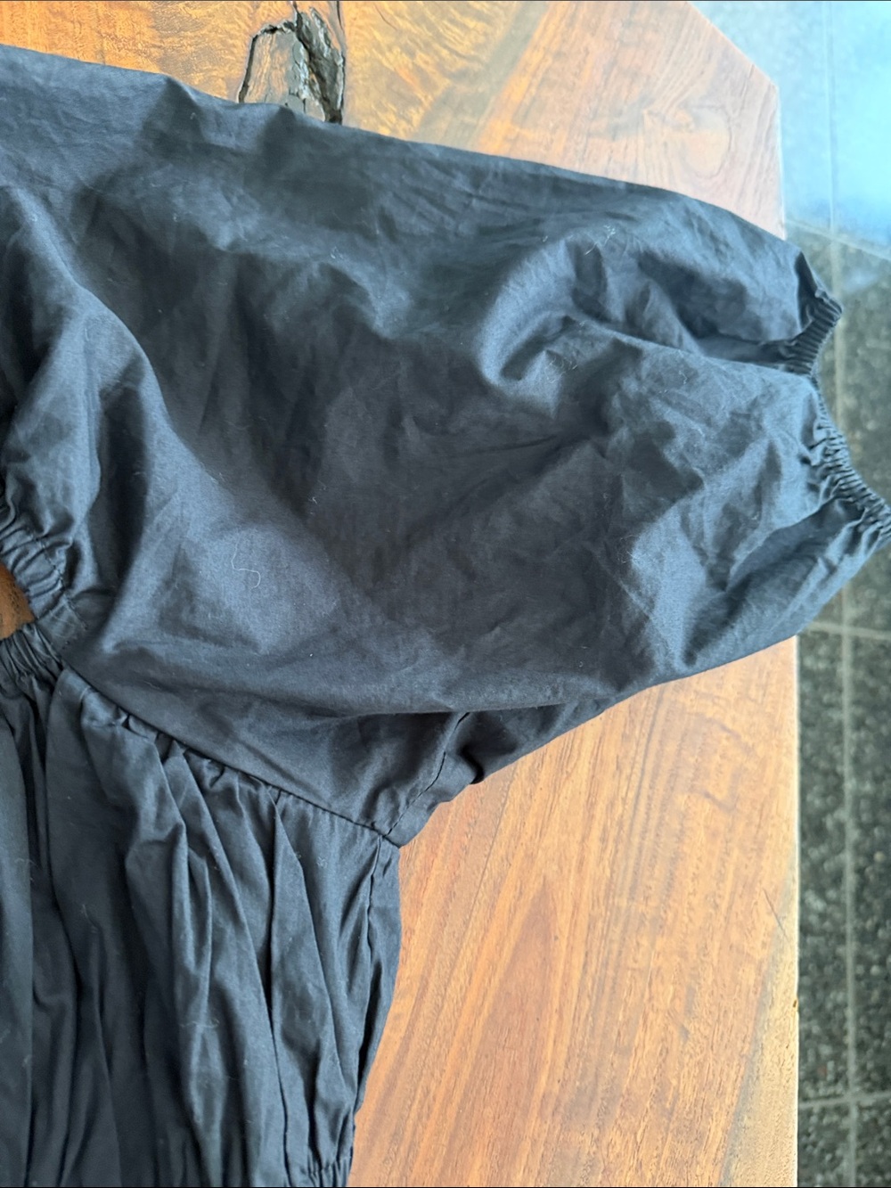Faithful the brand Smocked Black Puff Sleeve Mini Dress - Picture 3 of 6